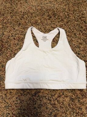 Athleta Girl White Racerback Sports Bra